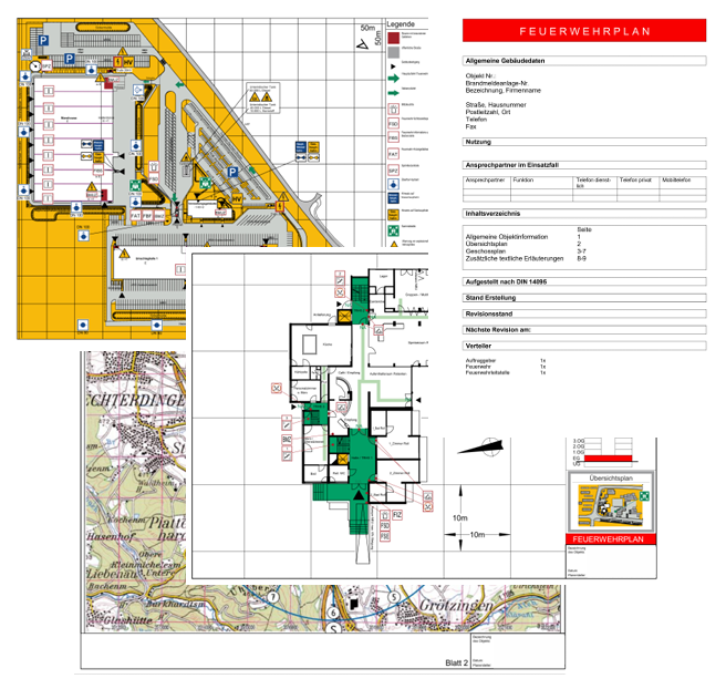 Feuerwehrpläne, Flucht- und Rettungspläne, Brandschutzhelfer, Brandschutzkonzepte Feuerwehrpläne erstellen Mannheim